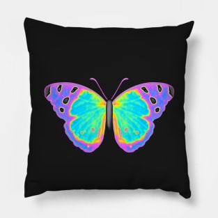 Holographic Pink and Turqoise Butterfly Pillow