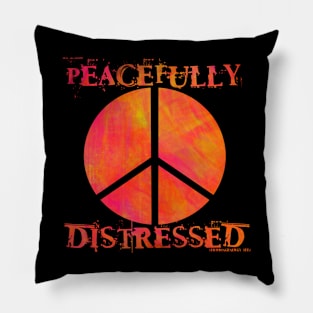 Peacefully Distressed v3 Orange Pillow