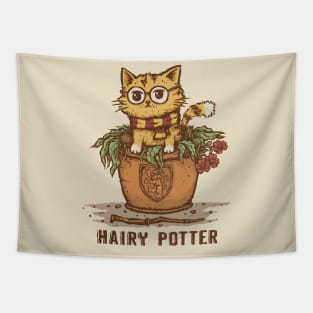 Hairy Cat in a Pot Tapestry