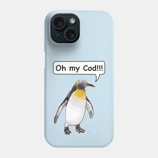 Oh my cod !!! Funny penguin shouting Phone Case by weilertsen