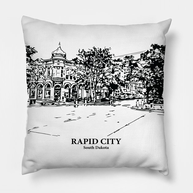 Rapid City - South Dakota Pillow by Lakeric