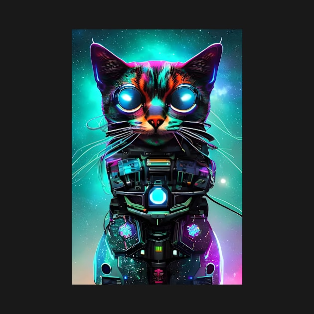 Galactic Guardian | The Cyberpunk Cat by MrDoze