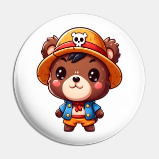 Cute Straw Hat Bear Pirate Kawaii Pin