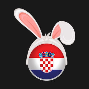 happy easter Croatia bunny ears flag cute designs T-Shirt