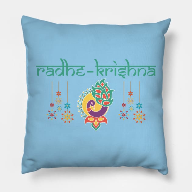 Radhe Krishna Pillow by BhakTees&Things