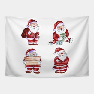 Funny Santa Claus Characters Tapestry