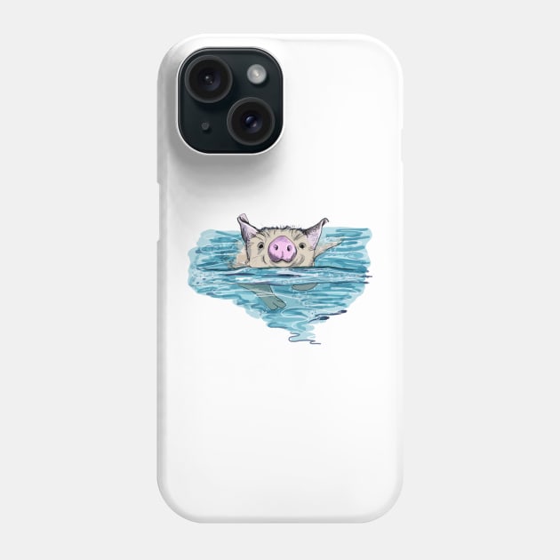 Bahamas Swimming Pig Phone Case by drknice