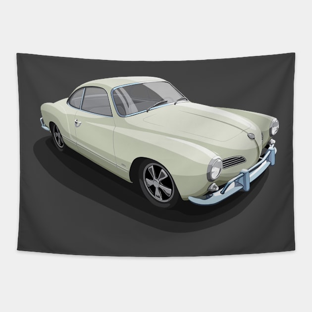 karmann ghia in beige Tapestry by candcretro