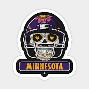 American Football - Minnesota Skull Football Gift Magnet