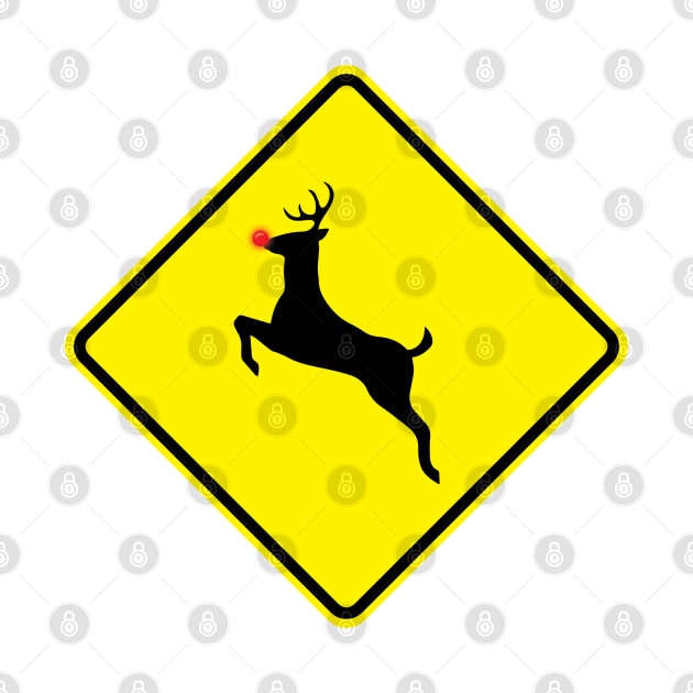 Reindeer Crossing Road Sign by creativecurly