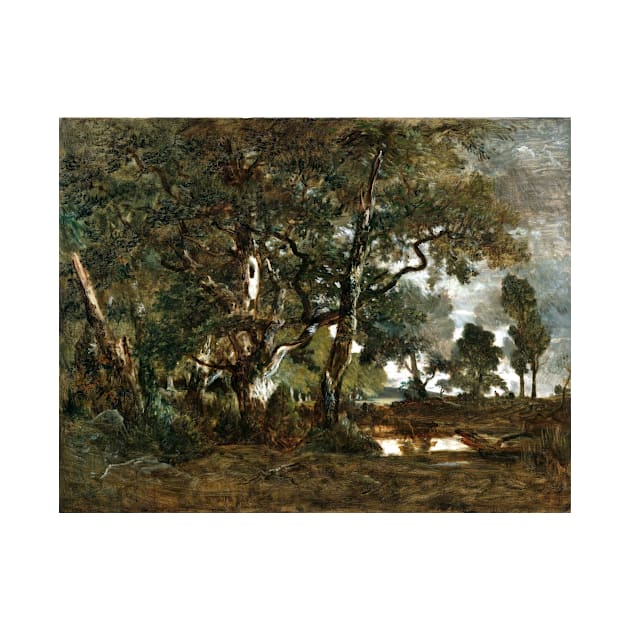 Théodore Rousseau Forest of Fontainebleau, Cluster of Tall Trees Overlooking the Plain of Clair-Bois at the Edge of Bas-Bréau by pdpress