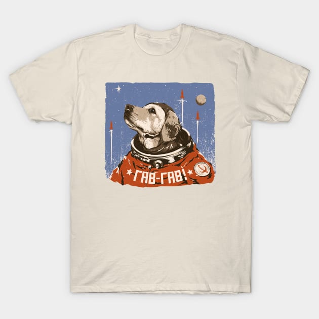 Little Astronaut Dog Print Mens Graphic Design Crew Neck T Shirt