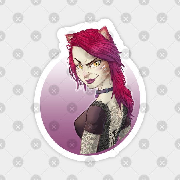 Alt-Fashion Cat Girl Magnet by jpowersart