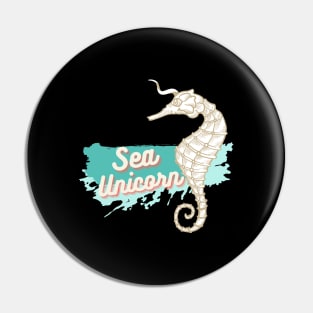 Sea Unicorn Comic Art Spaß Seepferdchen Tier Süß Pin