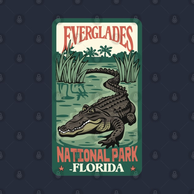 A Vintage Travel Art of the Everglades National Park - Florida - US by goodoldvintage