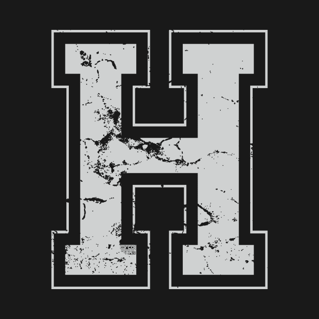 Initial Letter H Gray Jersey Sports Athletic Player by porcodiseno