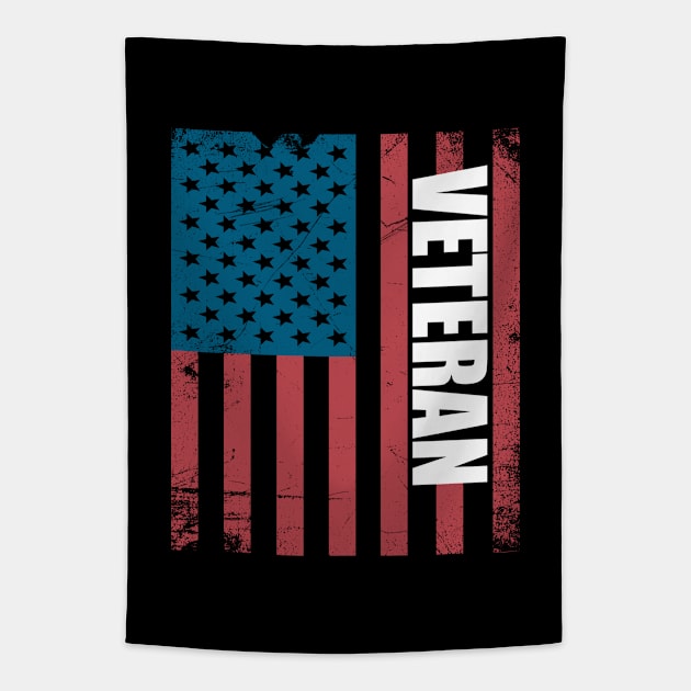 Veteran - Veteran American Flag Tapestry by Kudostees