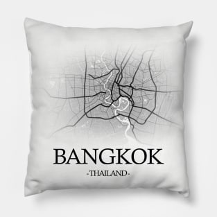 Bangkok City Map - Thailand Cartography Pillow