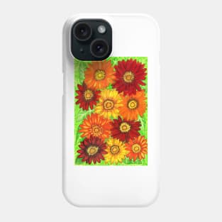 Background og gerbera flowers in red and yellow colours Phone Case