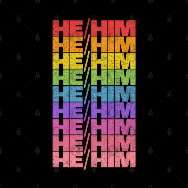 He/Him Pronouns /// Retro Faded Design by DankFutura