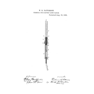 Terminal for Electric Light Cable Vintage Patent Hand Drawing T-Shirt