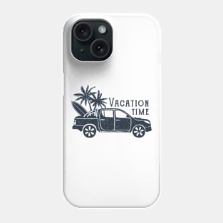 Pickup With Surfboard, Palms. Summer, Travel, Adventure. Vacation Time. Creative Illustration Phone Case