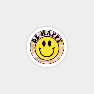 Be Happy Smiley Face Magnet