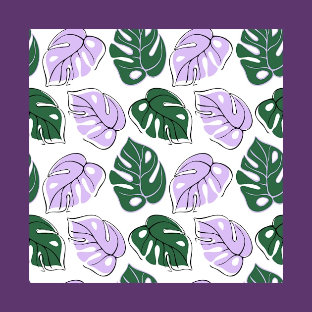 Pattern with monstera leaves by DanielK