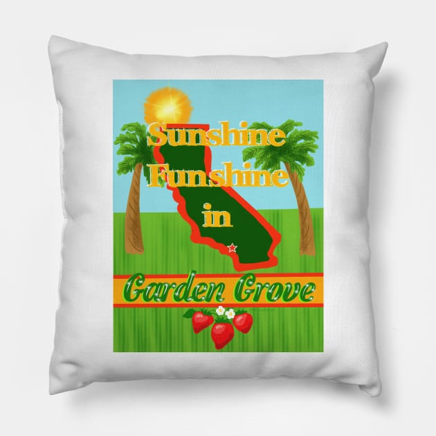 Sunshine Funshine in Garden Grove Pillow by MamaODea