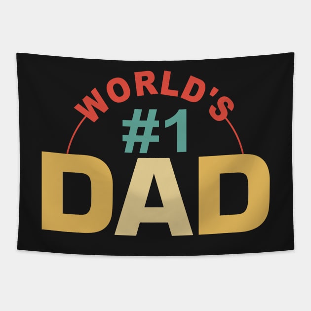 World's #1 Dad gold  , world dad , Tapestry by TeeAMS