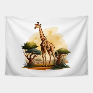 Watercolor Giraffe Tapestry