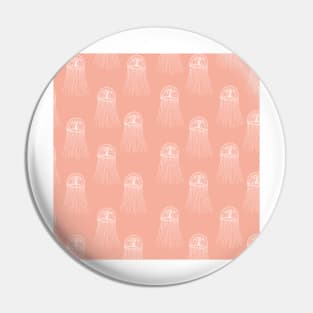 jellyfish aloha print pattern hawaii light pastel pink salmon and white Pin