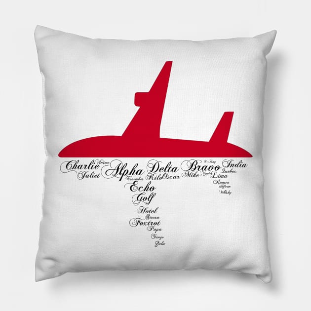 Aviation Phonetic Alphabet Pilot Airplane Pillow by For HerHim