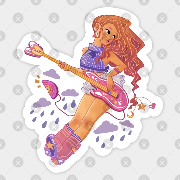 Cute Design „Base Guitar Girl“ | Kawaii Handmade Design | By Atelier  Serakara