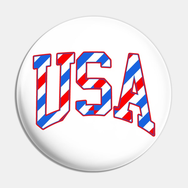 USA Pride Striped Font Pin by Scarebaby