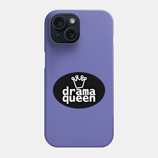 Drama Queen and Crown on Black Oval Phone Case