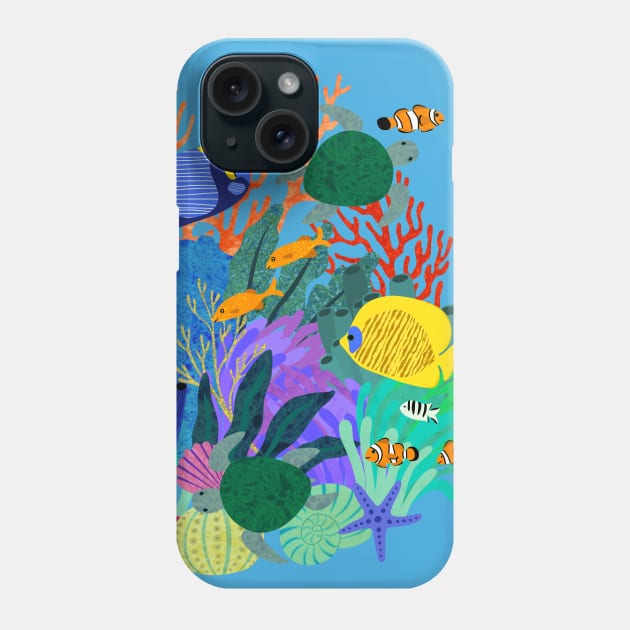 Coral Reef - multicoloured Sealife pattern by Cecca Designs Phone Case by Cecca