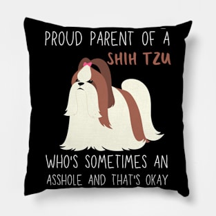 Proud Parents of Shih Tzu Pet Dog Pillow