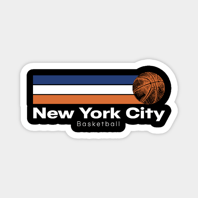 New York City Flag Basketball Retro Magnet by JTG DESIGN