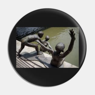 bronze children Pin