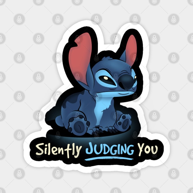 Stitch Silently Judging You Magnet by Digital Magician