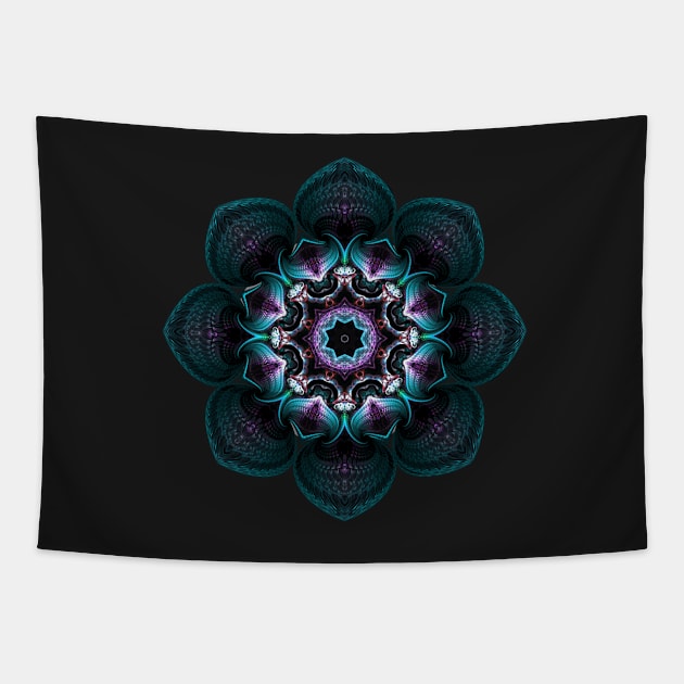 Fractal Mandala Tapestry by Manafold