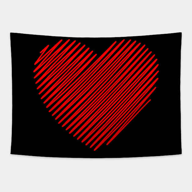 Heart shape valentines day love design Tapestry by KazSells