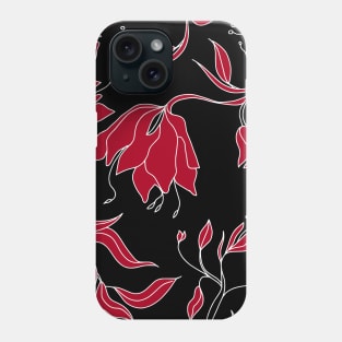 Red Floral Abstract Flowers Phone Case