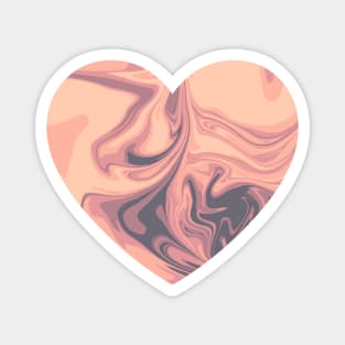 Melted Sunset Abstract Artwork Heart Magnet