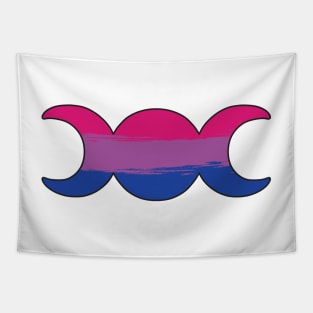 Witchy Triple Moon Goddess Symbol - Bisexual Tapestry