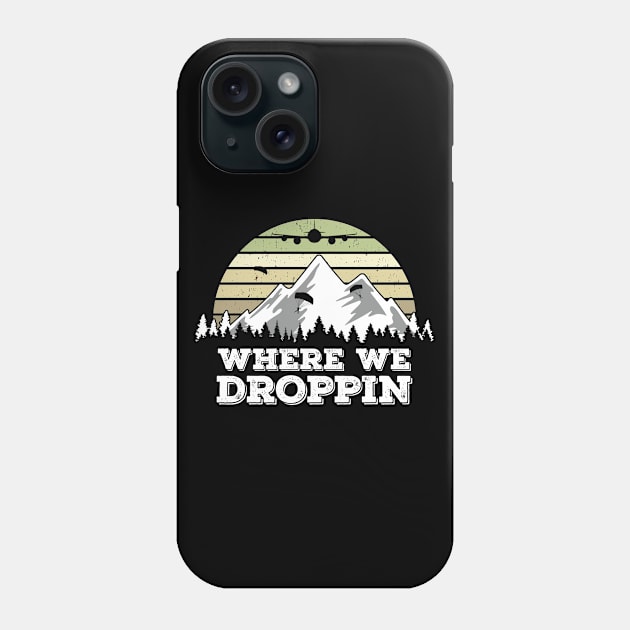 Where We Droppin, Vintage Gift Idea for Video Game Players Phone Case by Zen Cosmos Official