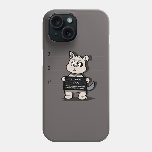 Funny Cute Naughty Dog Mugshot Cartoon for Dog Lovers Phone Case by BoggsNicolas