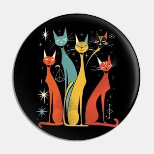 Mid Century Modern CAT Motif Textiles Pin