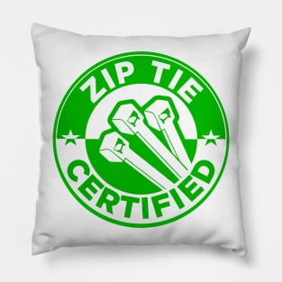 Zip Tie Certified Mechanic Sticker, Funny Technician, Mechanic, Electrician, Construction, Toolbox Pillow